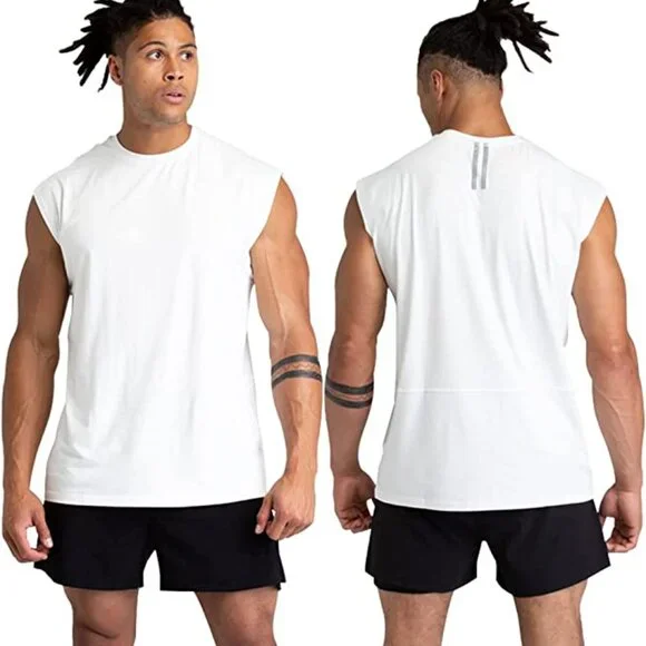 3 Pack Men's Cotton Gym Tank Tops Workout Sleeveless （NEW) - Picture 5 of 16